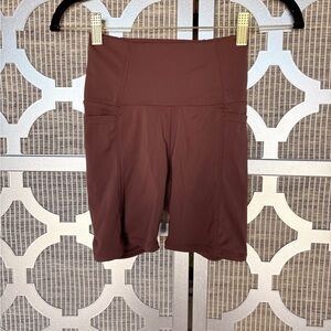 Women's High-Rise Athletic Shorts - Chocolate Brown